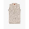Multicolor viscose blend top with sequins