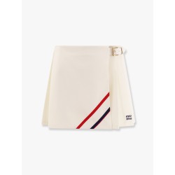 Plissé wool and mohair skirt