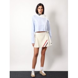 Plissé wool and mohair skirt