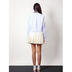 Plissé wool and mohair skirt
