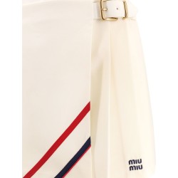Plissé wool and mohair skirt