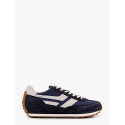 Low-top suede and mesh sneakers