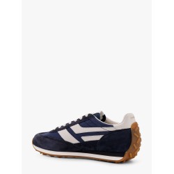 Low-top suede and mesh sneakers