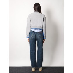 Cotton sweatshirt with miu miu patch