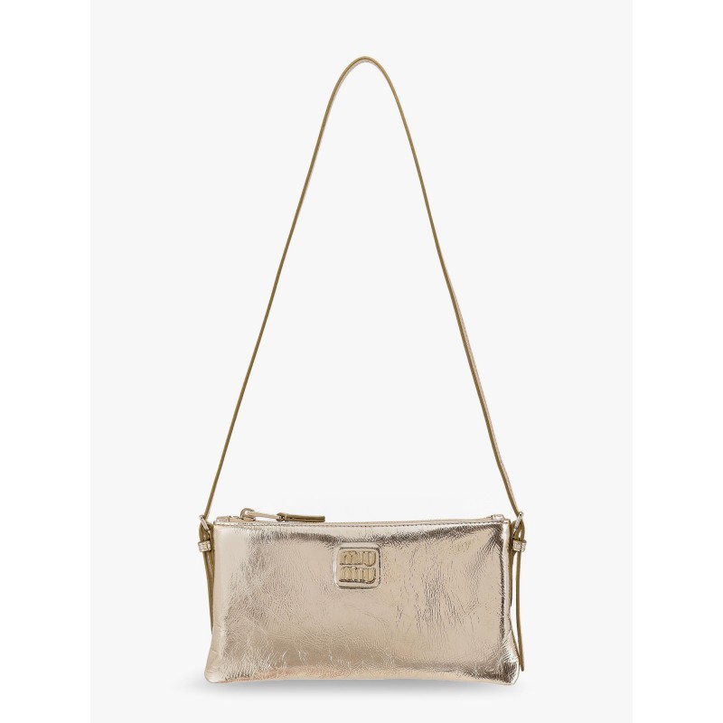 Laminated leather pouch with shoulder strap