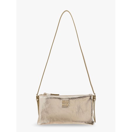 Laminated leather pouch with shoulder strap