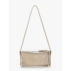 Laminated leather pouch with shoulder strap