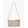 Laminated leather pouch with shoulder strap