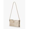 Laminated leather pouch with shoulder strap