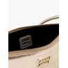 Laminated leather pouch with shoulder strap