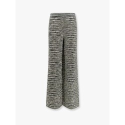Multicolor viscose blend trousers with sequins