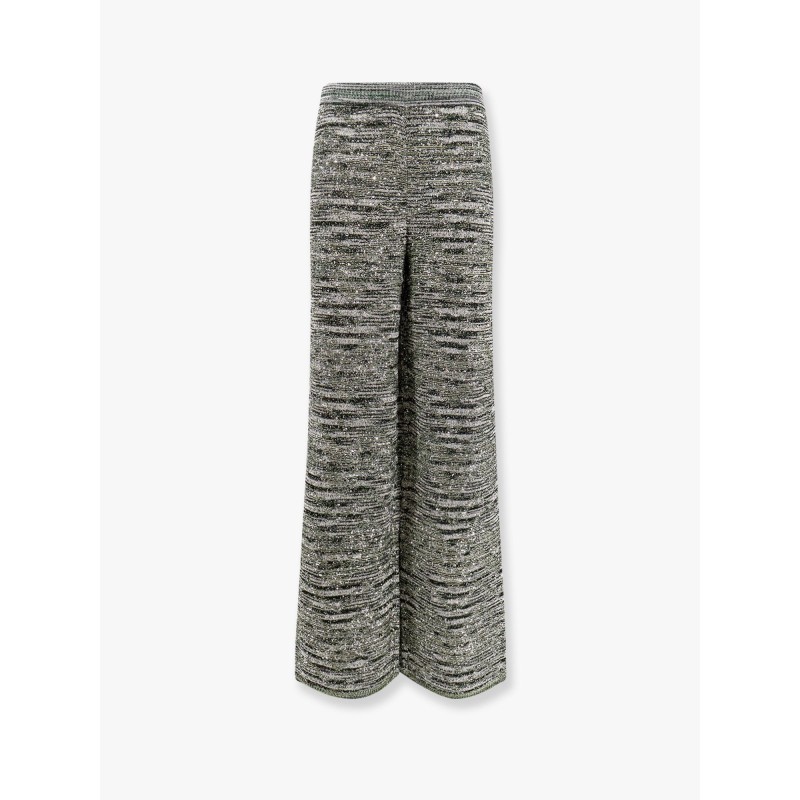 Multicolor viscose blend trousers with sequins