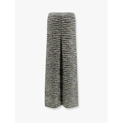Multicolor viscose blend trousers with sequins
