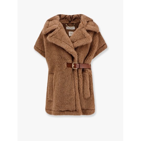 Lanos 04 alpava and cashmere cape with belt
