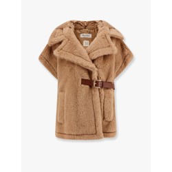Lanos 04 alpava and cashmere cape with belt