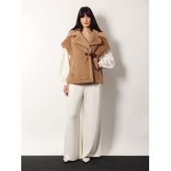 Lanos 04 alpava and cashmere cape with belt