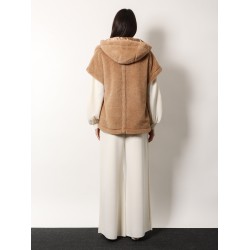 Lanos 04 alpava and cashmere cape with belt