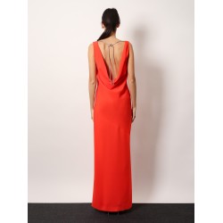 Creso long dress with jewelry chain detail on the back
