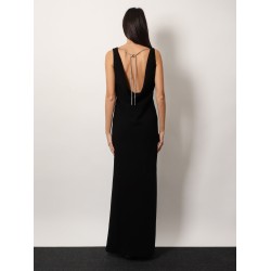 Creso long dress with jewelry chain detail on the back