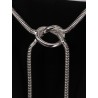 Creso long dress with jewelry chain detail on the back