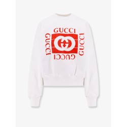 Cotton sweatshirt with frontal flocked logo