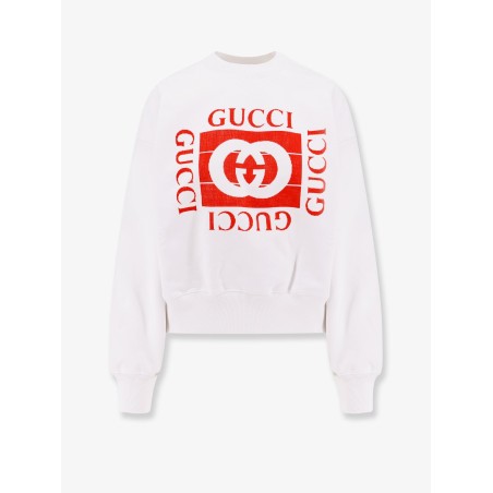 Cotton sweatshirt with frontal flocked logo