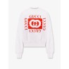Cotton sweatshirt with frontal flocked logo