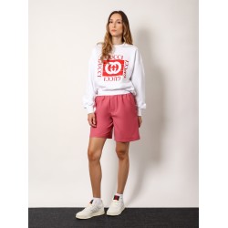 Cotton sweatshirt with frontal flocked logo