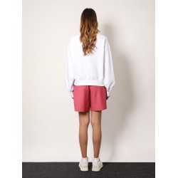 Cotton sweatshirt with frontal flocked logo