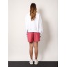 Cotton sweatshirt with frontal flocked logo