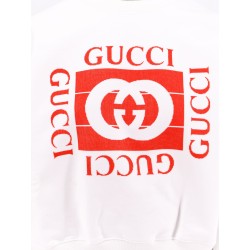 Cotton sweatshirt with frontal flocked logo