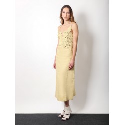 Linen dress with cotton lining