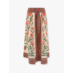 Cotton skirt with floral print