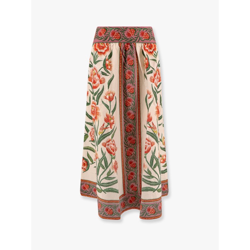 Cotton skirt with floral print
