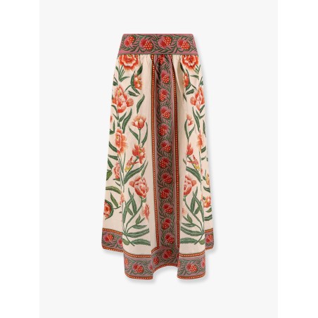Cotton skirt with floral print