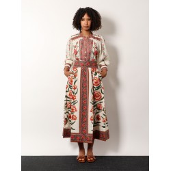 Cotton skirt with floral print