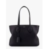 Leather shoulder bag with logo on the front