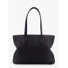 Leather shoulder bag with logo on the front