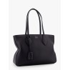 Leather shoulder bag with logo on the front