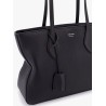 Leather shoulder bag with logo on the front