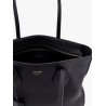Leather shoulder bag with logo on the front