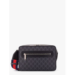 Gg supreme fabric and leather shoulder bag