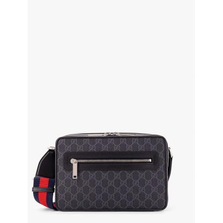 Gg supreme fabric and leather shoulder bag