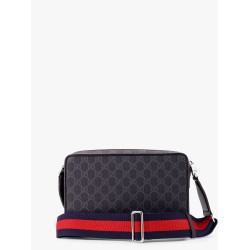 Gg supreme fabric and leather shoulder bag