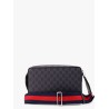 Gg supreme fabric and leather shoulder bag