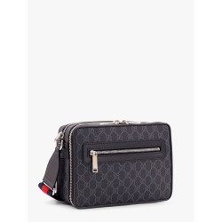 Gg supreme fabric and leather shoulder bag