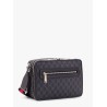 Gg supreme fabric and leather shoulder bag