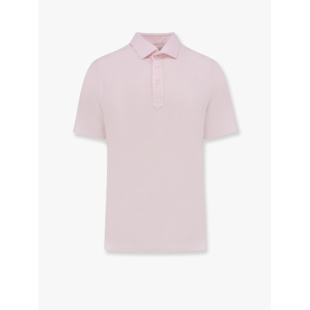 Cotton and linen polo shirt with classic collar