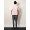 Cotton and linen polo shirt with classic collar
