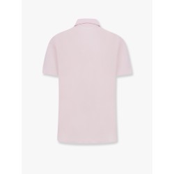 Cotton and linen polo shirt with classic collar